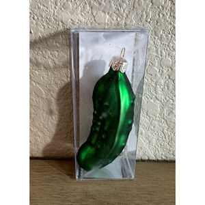 Vitbis Glass Christmas Pickle Ornament Made In Poland 4"‎ Hand Blown Christmas